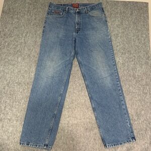 VTG Chaps Denim 100% Cotton Men's Mid Rise Blue Jeans Classic Fit - 36x32